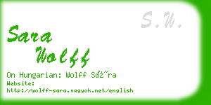 sara wolff business card